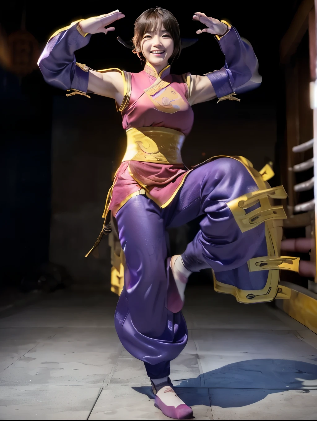 1 malay girl in hijab dressed as cinderella, yellow dress, white background, hijab, forehead-looking, surly, sharp-eyed, (cool look), boxing, both red gloves, visible, middle-aged woman, (((narrow eyes)), fighting stance, sparring, boxing, ((malay cinderella boxer))