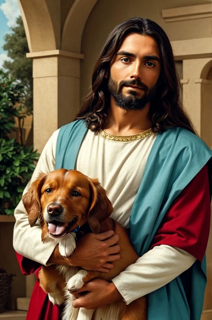 Jesus Holding a Dog
