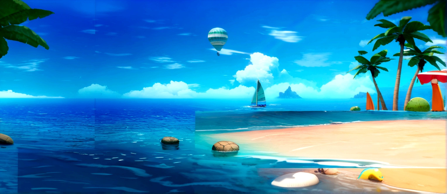 Ocean blue, Long Shot, Rendering with Unreal Engine 5, Practical, detailed, Ultra-high quality, Dark sky, No humans, No living things, There is no Earth, There are no rocks, Pacific Ocean,Big Wave