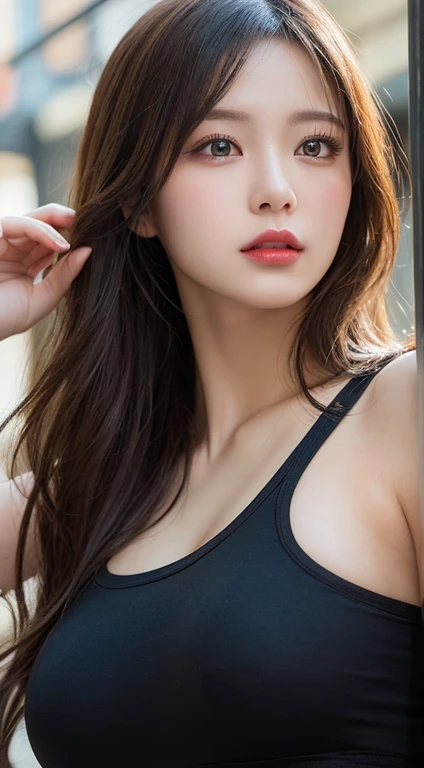 masutepiece, Best Quality, Illustration, Ultra-detailed, finely detail, hight resolution, 8K Wallpaper, Perfect dynamic composition, Beautiful detailed eyes,Colossal tits, fitness wear, Natural Color Lip,