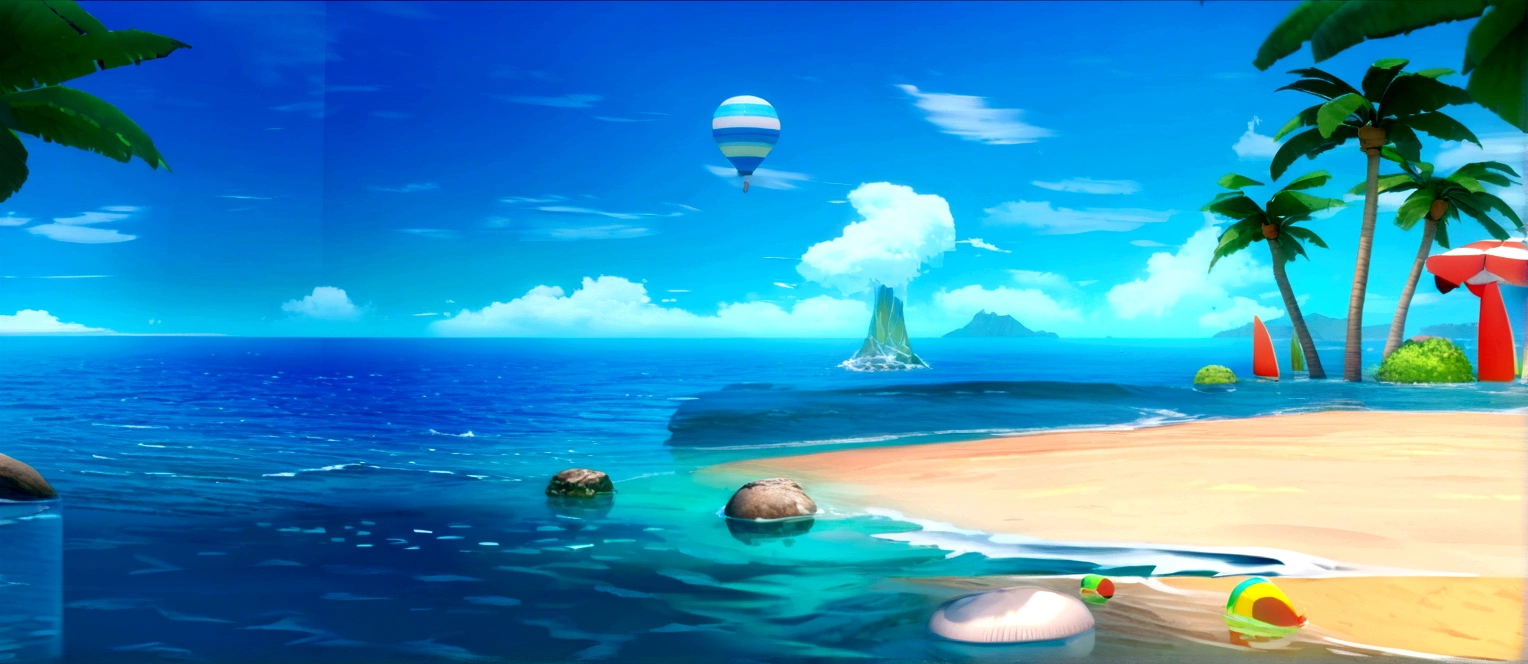 Ocean blue, Long Shot, Rendering with Unreal Engine 5, Practical, detailed, Ultra-high quality, Dark sky, No humans, No living things, There is no Earth, There are no rocks, Pacific Ocean,Big Wave