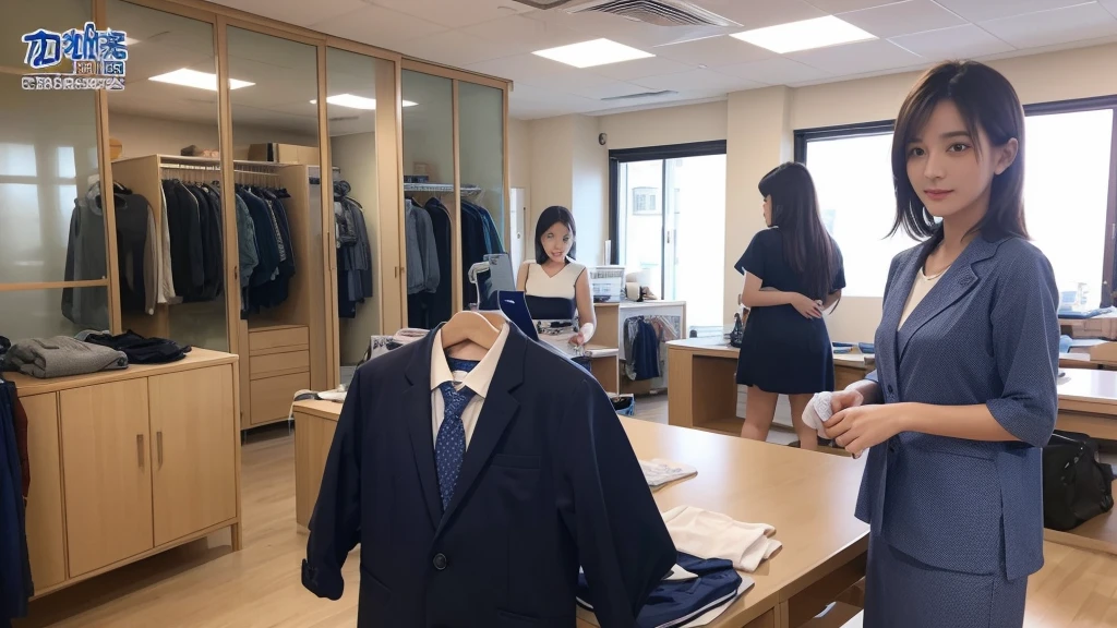 三个身穿蓝色Work clothes人并排站在一起的, Renovation workers, from China, Business, Cover photo , Work clothes, Skilled, Work clothes, , Company Profile Interior Decoration Background
