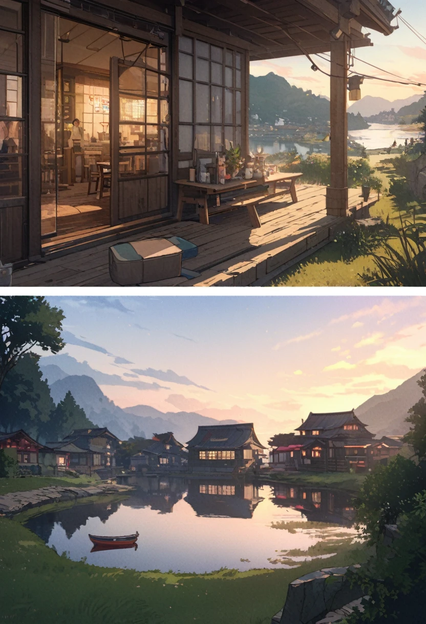 masterpiece,highest quality,ultra-detailed,high-definition background,8K,hi-res,high quality,BREAK, japanese manga style, sketch, Watercolor Colors.ハイクオリティなmasterpiece、landscape、anime、Japanese Town、traditional town、明るい星null。BREAK ロマンチックな古い町並み, null, pixiv, Concept Art, Lofi Art Style, reflection. by Makoto Shinkai, lofi art, Beautiful anime scene, BREAK animeのlandscape, 詳細なlandscape - width 672, in style of Makoto shinkai, style of Makoto shinkai, enhanced details, BREAK,Detailed,Realistic,4k highly detailed digital art,octane render、 Bioluminescence,BREAK 8K解像度Concept Art,realism,by Mappa Studios,masterpiece,最high quality,Official Art,An illustration,ligne claire,(cool_Farbe), Perfect composition,Absurd,Fantasy,concentrated,Rule of thirds,High detail,animeーション,animeーションのスタイル、 Shine, Film lighting, god々Shining rays, Shine光, reflection光, Get closer, Lens flare, masterpiece, High Detail, 最high quality, Ultra detail, high quality, animeーション背景, animeーション壁紙, sunny, 明るい青null, Dramatic lighting, 植wood鉢, plant, wood, Grass, Cobblestone Street, hometown, hometownの町, Summer vacation, memory, 夏のmemory, homecoming、countryside、CountrysiHometown,Children playing、Festivals、Children playing、Veranda、watermelon、watermelonを食べる