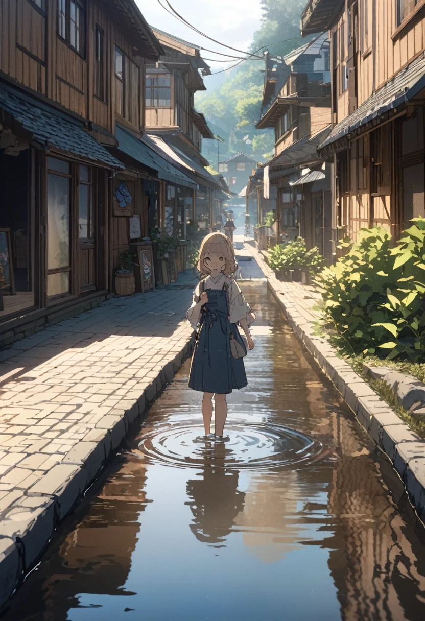 masterpiece,highest quality,ultra-detailed,high-definition background,8K,hi-res,high quality,BREAK, japanese manga style, sketch, Watercolor Colors.ハイクオリティなmasterpiece、landscape、anime、Japanese Town、traditional town、明るい星null。BREAK ロマンチックな古い町並み, null, pixiv, Concept Art, Lofi Art Style, reflection. by Makoto Shinkai, lofi art, Beautiful anime scene, BREAK animeのlandscape, 詳細なlandscape - width 672, in style of Makoto shinkai, style of Makoto shinkai, enhanced details, BREAK,Detailed,Realistic,4k highly detailed digital art,octane render、 Bioluminescence,BREAK 8K解像度Concept Art,realism,by Mappa Studios,masterpiece,最high quality,Official Art,An illustration,ligne claire,(cool_Farbe), Perfect composition,Absurd,Fantasy,concentrated,Rule of thirds,High detail,animeーション,animeーションのスタイル、 Shine, Film lighting, god々Shining rays, Shine光, reflection光, Get closer, Lens flare, masterpiece, High Detail, 最high quality, Ultra detail, high quality, animeーション背景, animeーション壁紙, sunny, 明るい青null, Dramatic lighting, 植wood鉢, plant, wood, Grass, Cobblestone Street, hometown, hometownの町, Summer vacation, memory, 夏のmemory, homecoming、countryside、CountrysiHometown,Children playing、Festivals、Children playing、Veranda、watermelon、watermelonを食べる