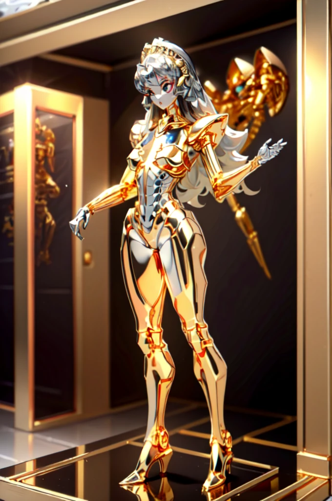 ifbb, highest quality, masterpiece, High resolution, (Exquisite body: 1.5), Gorgeous face, (metal skin: 1.3), Intricate details, High resolution, wallpaper, whole body,
whole bodyショット, 1 Girl, Transparent robot body, Naked skeleton, tied to a transparent tube, (((((Gold and silver body parts)))), Big eyes, Silver floating hair, Natural pose,
16k, High resolution, High Resolution, Depth Field, (Film Grain: 1.1), Book, Golden Hour, (Lens flare), Vignette, rainbow, (Color Grading: 1.5)