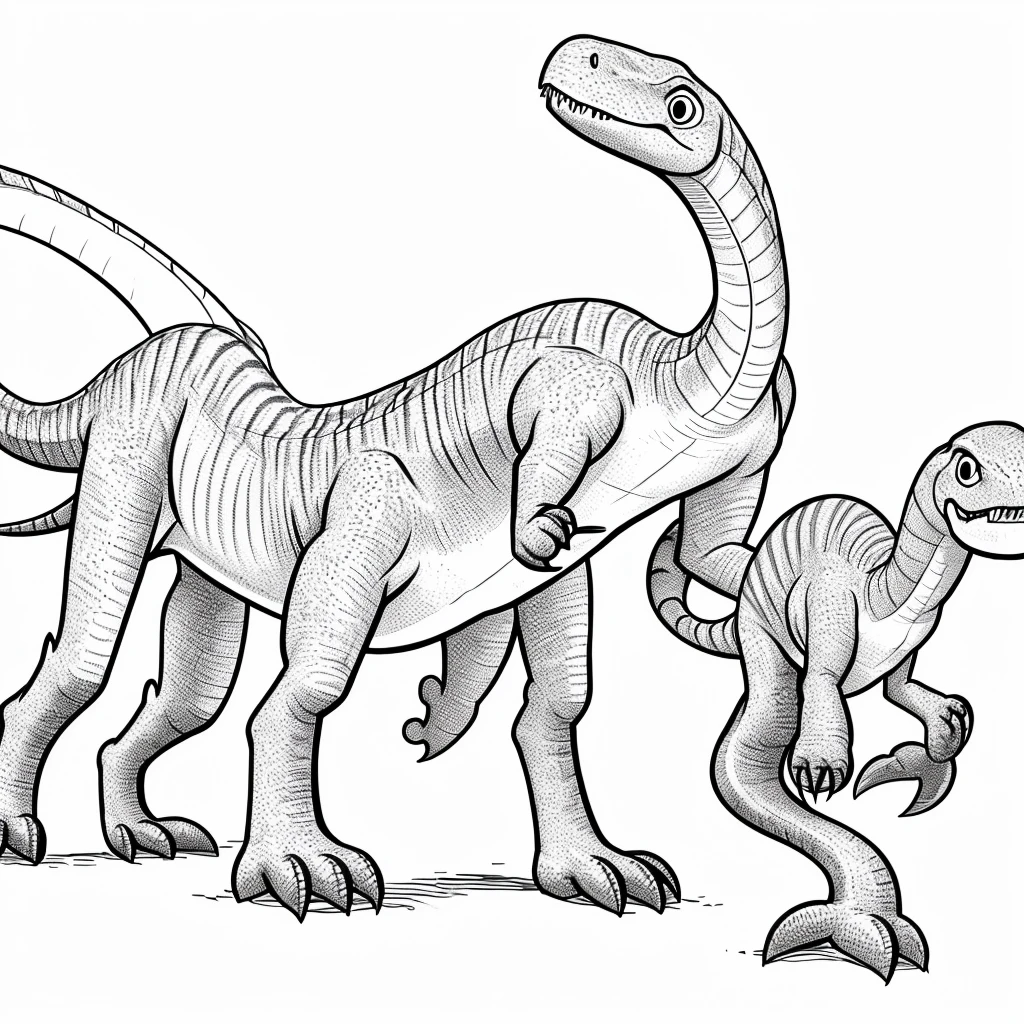 Cartoon, simple drawling,dinosour,animated,white,no color,wildlife