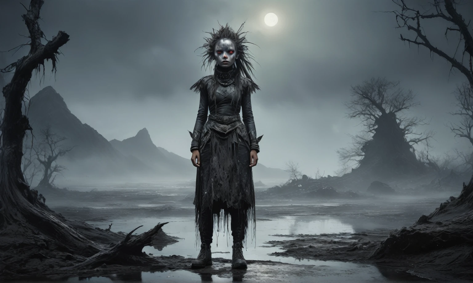 full body lehgth shot,graphite old witch,ashes after the nuclear battle,battlefield,winter,intricate landscape,a shapeshifter, reptillian, scaleborn,slate grey atmosphere,glare eyes,film grain,dramatic light,woods,luminous eyes,extremely detailed, [night landscape],masterpiece,intricate details,faded,eyes extremely detailed, high detailed eyes,16k resolution,RAW, Nikon Z9,full-body-shot,Vview from height,full body length shot,vampire,babygirl,native african,lovely face,jealous,another world,ring of truth,French Braid with a Twist,4k resolution,RAW, Nikon Z9,by jimmy chin,view from height,lesbians babygirl 13 yo,pretty face,eyebrow up,full body shot,ominous landscape,glate gray atmosphere,by art Simon Stalenhag,Nicola Samori,(((Wangechi Mutu))),prime colors,Lisa Frank,urban,extremely detailed, [night],masterpiece,intricate details,fade,,niobium lather,Galapagos Islands of Ecuador