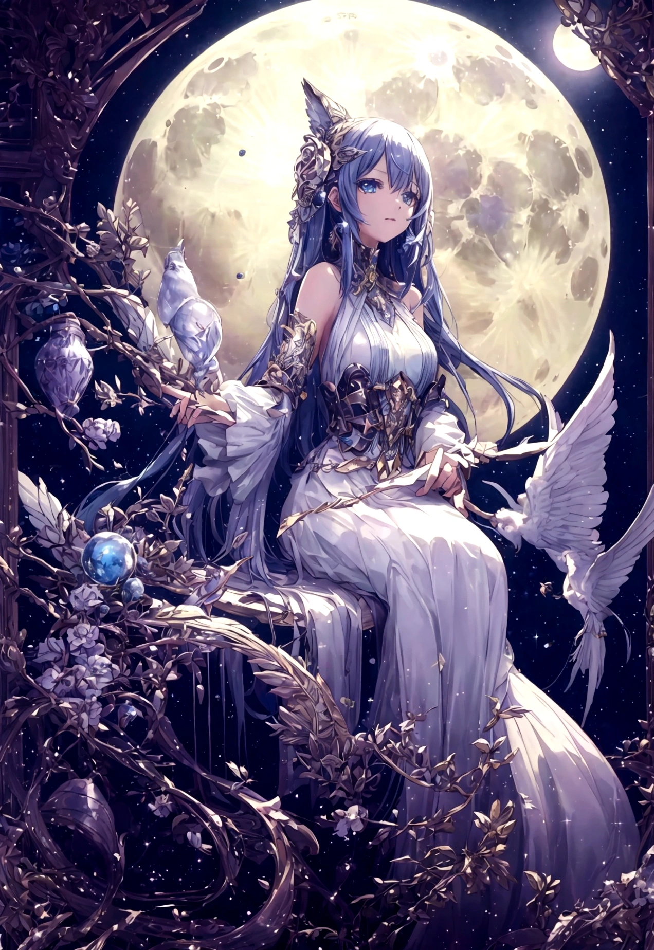 world Tree、moonlight、Moonlit Night、Fantasy、mysteriouasterpiece、Perfect Art、Award-winning works