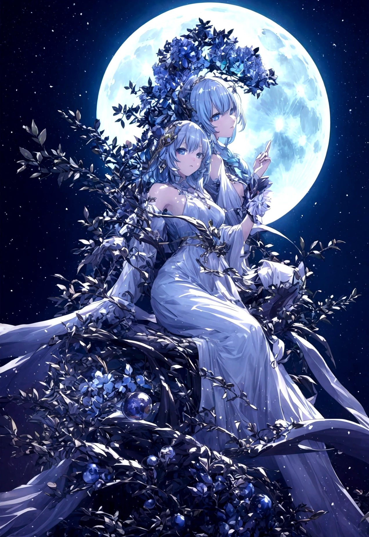 world Tree、moonlight、Moonlit Night、Fantasy、mysteriouasterpiece、Perfect Art、Award-winning works
