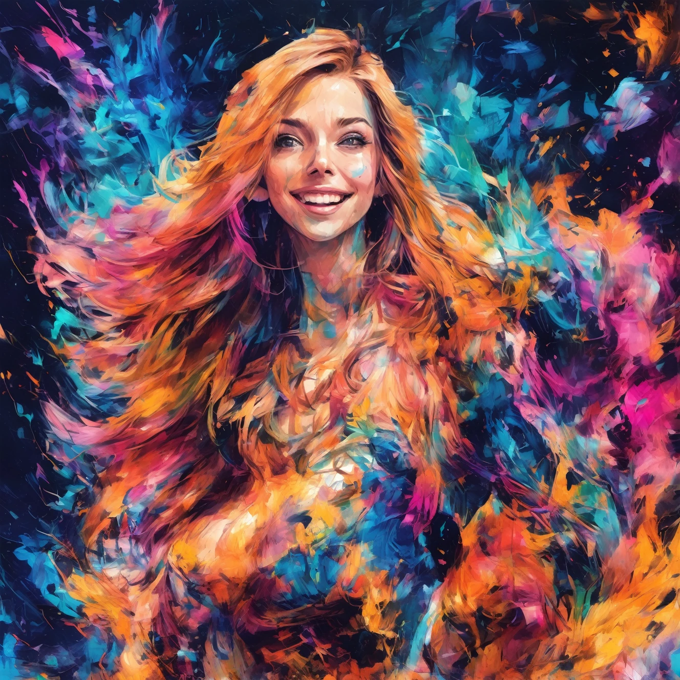 Create an illustrated, hand-drawn, full-color image of an 50 house wife. The artwork should be rendered in the style of "Breath of the Wild," featuring warm lighting and shadows. Include graphite shading, stencil marks, and airbrushed acrylic paint effects. The image should be of the highest quality, a masterpiece with intricate details. She should have luscious lips, a wide smile, and bright, expressive eyes, exuding beauty, cuteness, and adorableness. Ensure the image is high resolution and sharply detailed, with a detailed and vibrant background. Scarlett Johanson, Alison Brie, Dove Cameron Incorporate mystical lighting in the background, creating a romantic and enchanting atmosphere.
