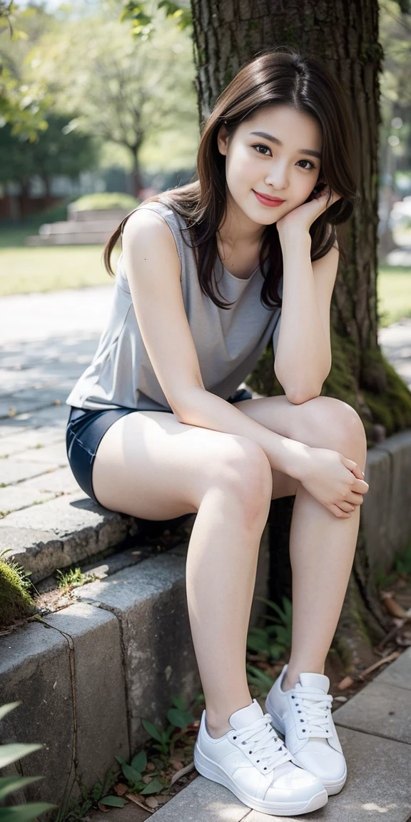 (((Japanese)))() ((((One 8-year-old girlody photos Full Shot Short Hair Hair tied up whole body Thighs Casual wear Wet and see-through服 Tank top ((Wet and see-through))See-through short skirt cute (smile) Sandy Beach ((See-through)) Shot from between the legs Spread your legs Spread your legs Leaning forward