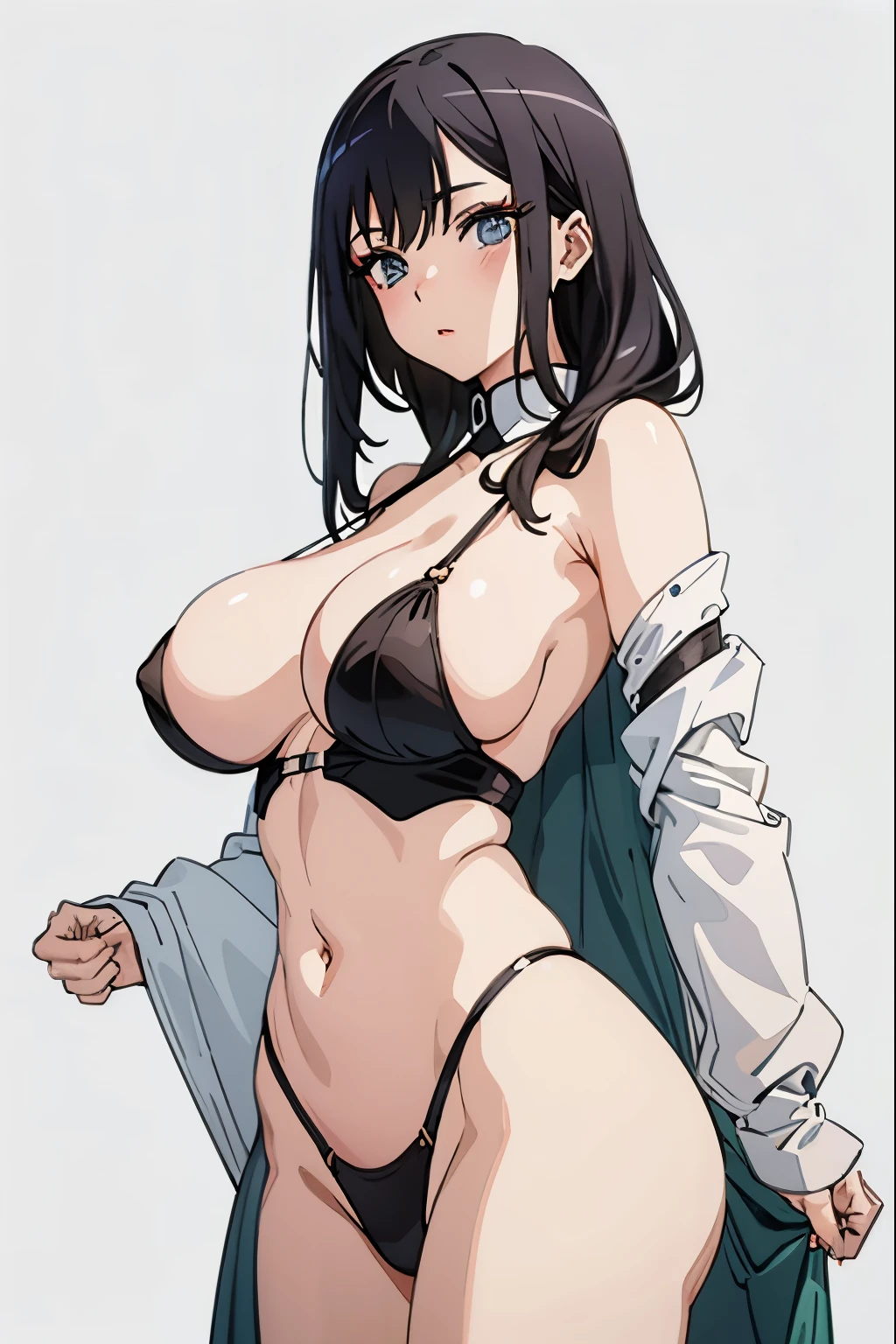  ???? girl ??????????, big bobs , White background, top less,