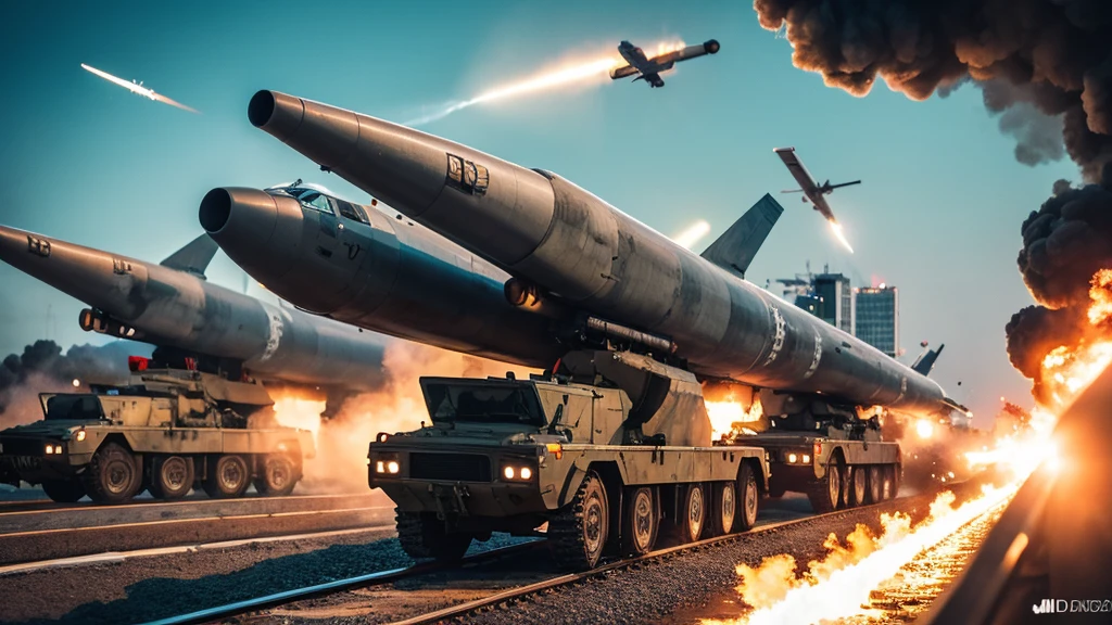 many bunch of missiles, many rocket, very big, tumblr, digital art, russia, avatar image, mobile wallpaper, very accurate photo, radoslav svrzikapa, automated defence platform, very accurate coherent image, hq 4k phone wallpaper, operation highjump, olga buzova, cover shot, military parade, roman shipunov, views from left. very big explosion