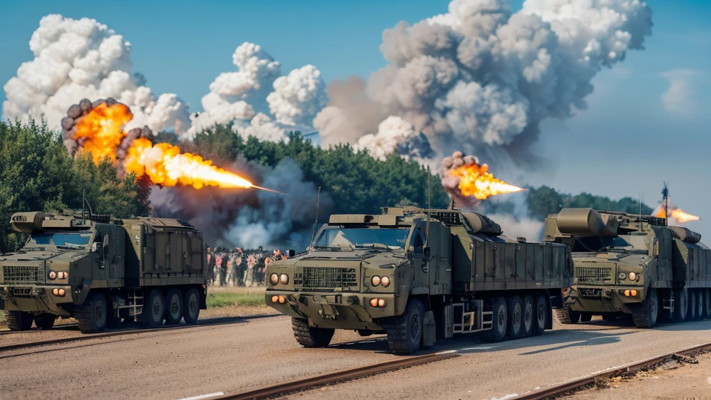 many bunch of missiles, many rocket, very big, tumblr, digital art, russia, avatar image, mobile wallpaper, very accurate photo, radoslav svrzikapa, automated defence platform, very accurate coherent image, hq 4k phone wallpaper, operation highjump, olga buzova, cover shot, military parade, roman shipunov, views from left. very big explosion