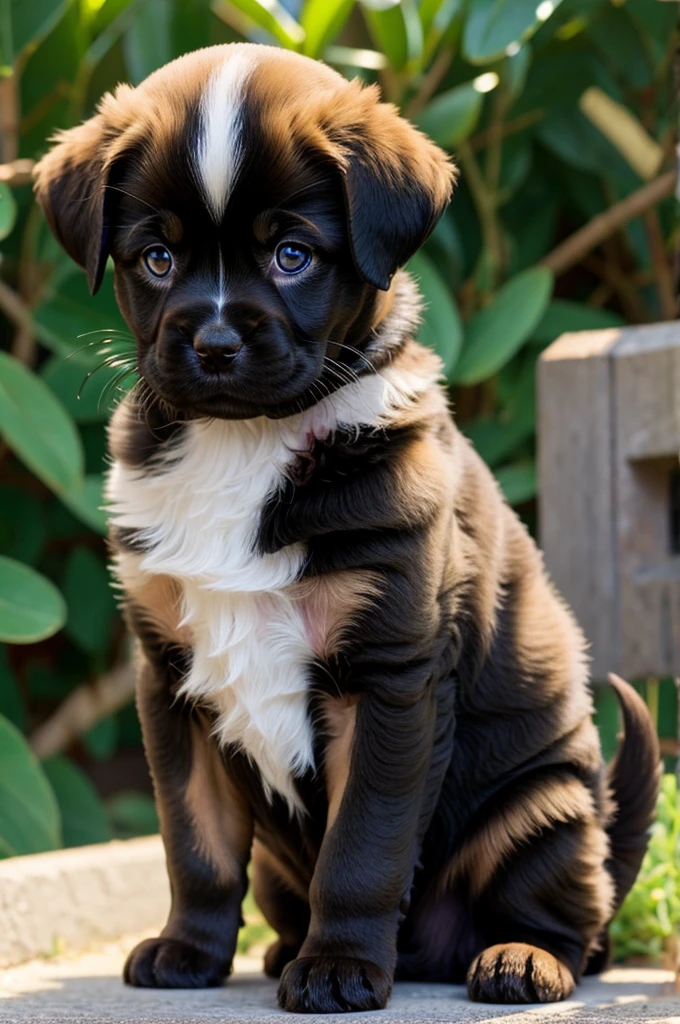 Anime shithzu puppy with muscular body 