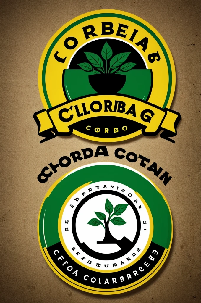 I want to create a character for a restaurant logo that represents Colombian culture and combines green colors, White, black and mustard