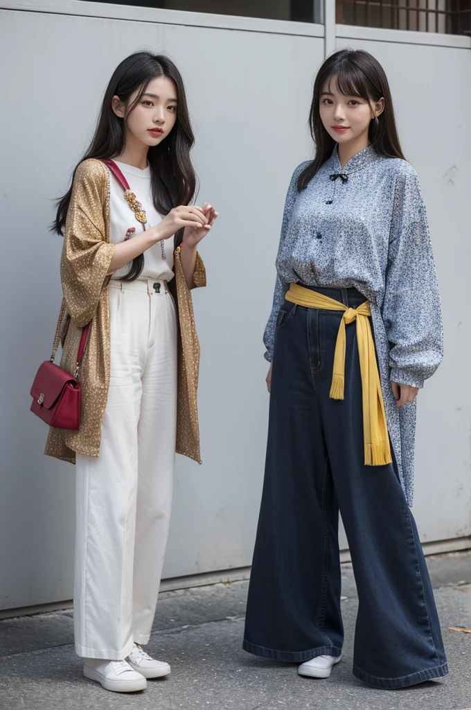1970s的时尚穿搭是一个多元化且充满实验的时期,Fashion during this period was influenced by a variety of cultural and social movements,Including hippies、Punk and disco culture。以下是一些1970s时尚的特点:boot cut pant:1970s,boot cut pant成为流行的单品,Suitable for both men and women。These pants are tight above the knee.,Gradually widen below the knee。 Tassels and Feathers:Tassels and Feathers作为装饰元素在1970s的服装中很常见,Especially in evening wear and performance wear。 Colors and Patterns:1970s的服装色彩丰富,Includes bright rainbow colors、Earth tones and metallics。Pattern-wise,Polka Dots、Stripes and bold geometric shapes are popular。 High-rise design:高腰裤和高腰裙在1970s非常流行,This design is often paired with a tight-fitting top.,Emphasize the waistline。 Makeup and Hair:1970s的化妆风格多样,From natural hippie style to disco glittery makeup。Hairstyle,Long and wavy hair is popular。