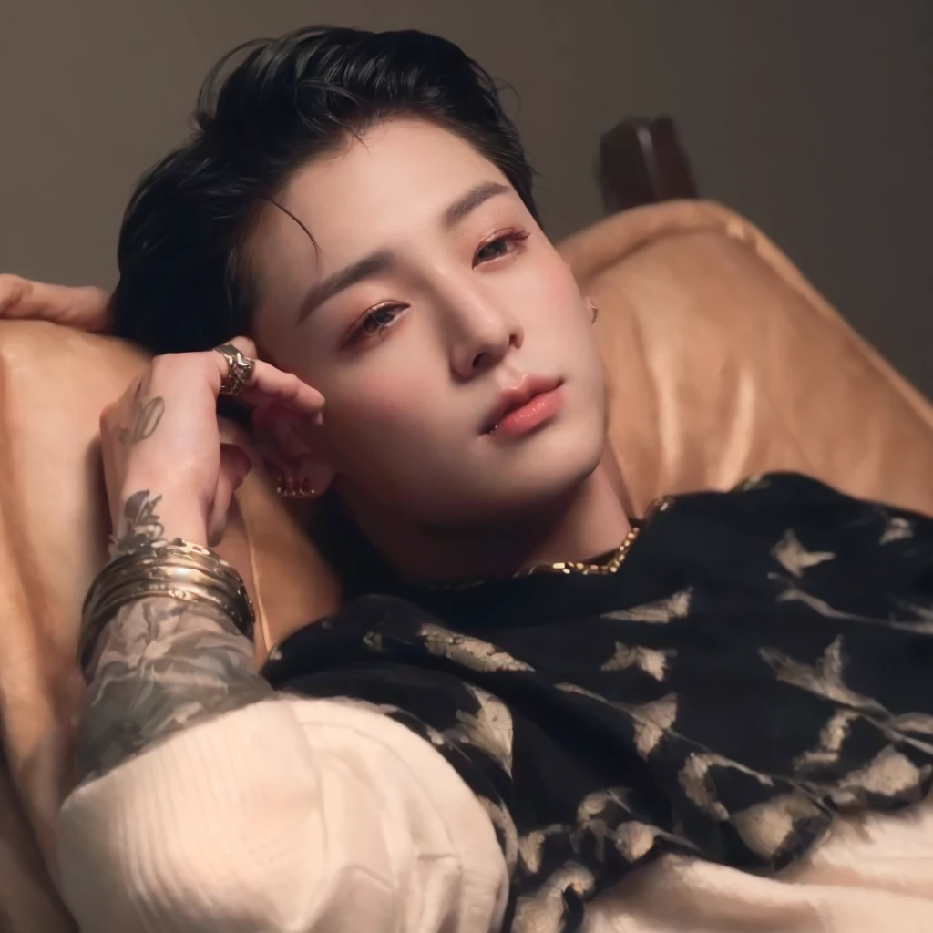 Jungkook, BTS group, kpop idol portrait, realism artistic style, beautiful androgynous prince, bts, delicate androgynous prince, inspired by jungkook jeon young pale angel