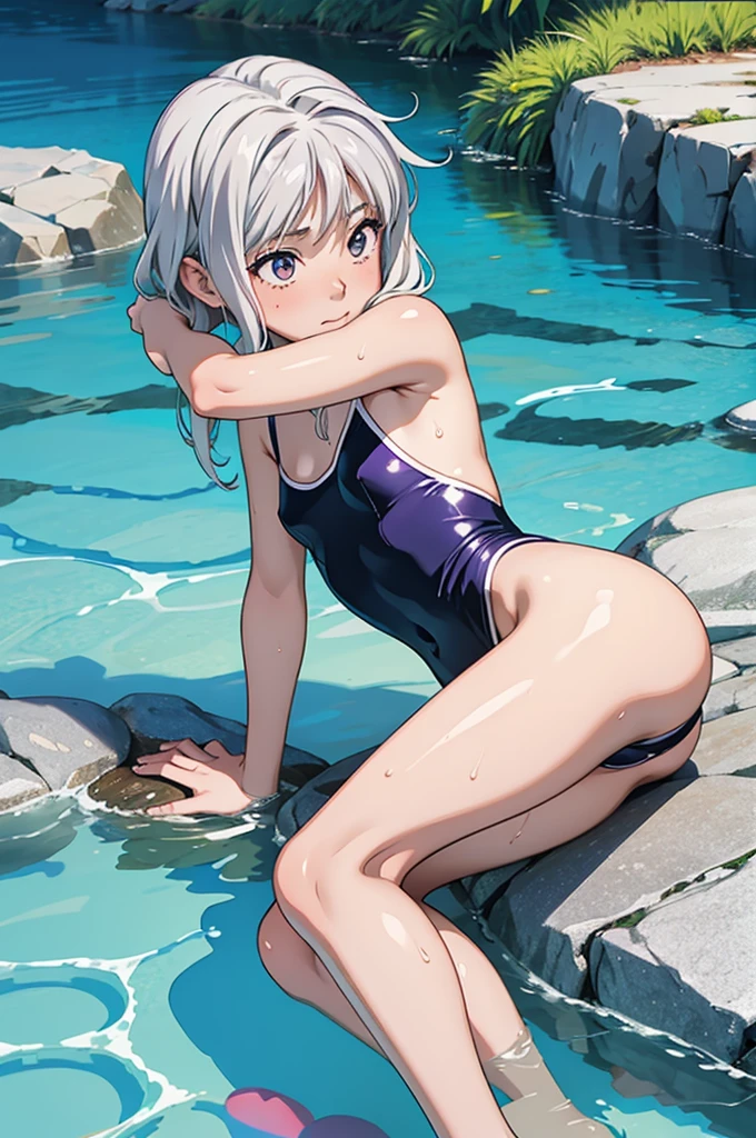 1 Beautiful girl Slim, スモールロングSwimwear, Ocean Waves、Beach、Summer sunset, Ultra HD, masterpiece, Anatomically correct, Advanced Details, High resolution, Best Quality, Super detailed, 8K Anime girl in blue Swimwear posing in the ocean., is wearing a Swimwear, Swimwear, Realistic Bikini, Swimwear, wet Swimwear, 魅惑的なAnime Girls, Beachで, 美しいAnime Girls, Cute girl in sleeveless outfit, in a gold one piece Swimwear, Hermoso y Charm anime adolescente, (Anime Girls), in the sea, CharmなAnime Girls, かわいいAnime Girls 15歳 女性, (masterpiece: 1.4), (8K, Really, RAW Photos, Highest quality: 1.4), Russia, (One Girl), Beautiful Face, (True Face: 1.4), (Caramel Hair, Long white hair: 1.3), Hairstyle, Realistic purple eyes, Beautiful and fine details, (Real Skin: 1.3), Beautiful Skin, Charm, 超High resolution, Ultra-realistic photos, khd, Golden Ratio, (Detailed face: 1.4), naked. With short black hair,Soaking wet white see-through panties,Browsing Caution,Big things,Big butt emphasis,The nipple areola is clearly defined,Looking into the camera,Sitting on the couch,The shape of the genitals shows through,Drenched in sweat,Pose Rasivas(Bend your knees and spread your legs)