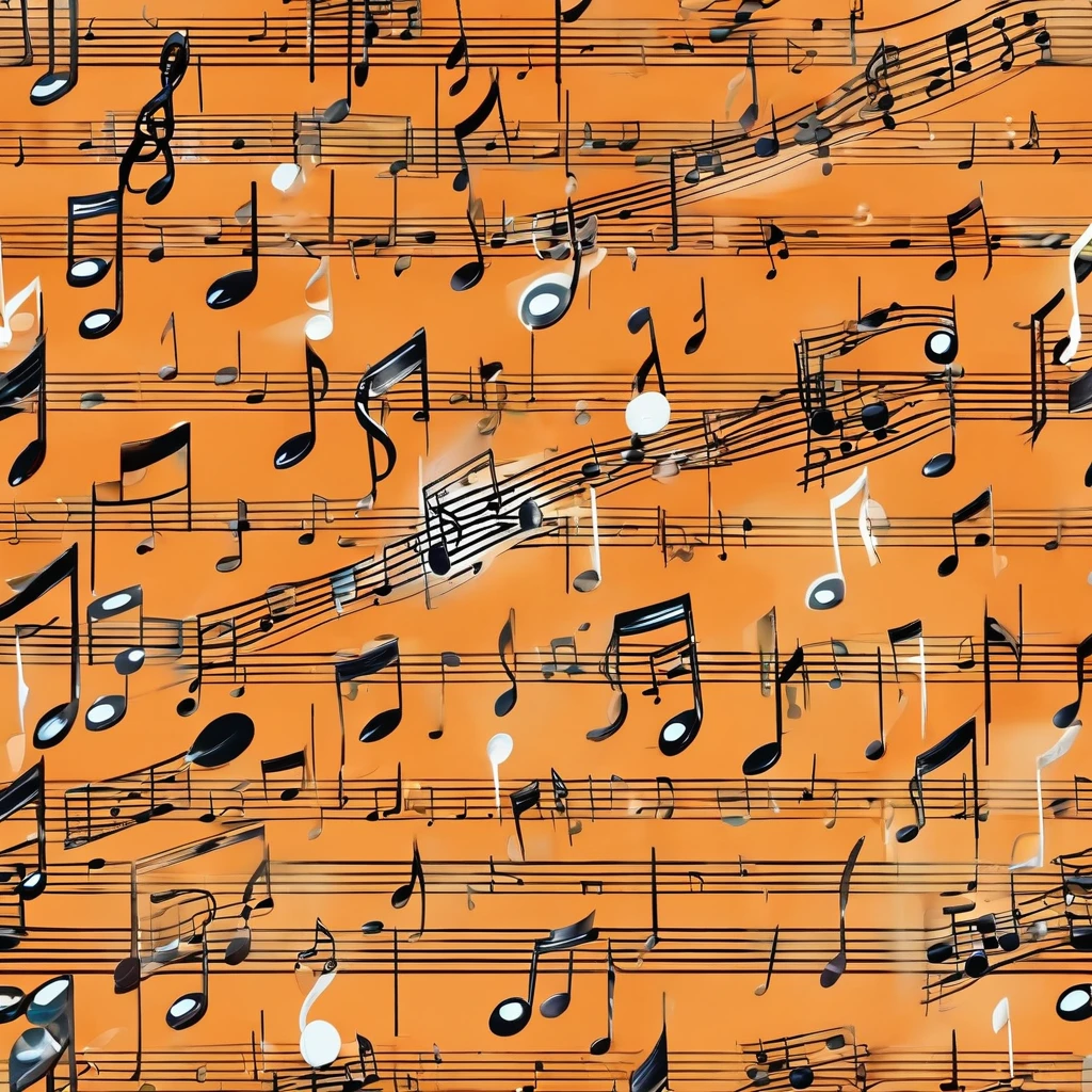 (best quality, masterpiece, ultra detailed, ultra high res, photorealistic, raw photo, absolutely resolution), Orange background, (one white musical note)