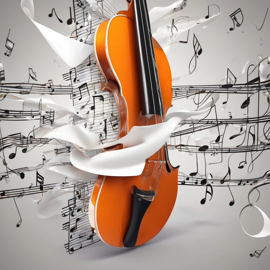 (best quality, masterpiece, ultra detailed, ultra high res, photorealistic, raw photo, absolutely resolution), Orange background, (one white musical note)
