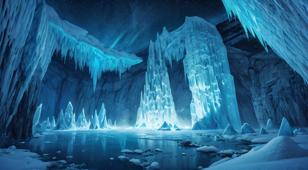 (best quality,4K,8K,high resolution,masterpiece:1.2),Extremely detailed,(Practical,photoPractical,photo-Practical:1.37),Antarctic pyramid structure,Ancient Technology,Alien Architecture,mystery,Moonlight illuminates,icy landscape,Bleak,sublimation,Otherworldly,Secrets hidden in the ice,Shining Aurora,Unexplored,Overwhelming,Sparkling ice crystals,Steep cliffs,Ice Cave,Reflections on the frozen lake,Unknown Abyss,Crystal formation,The wind whispered,mystery artifacts,Dark Shadows,Distant stars,Powerful energy,Alien Creatures,Prominent geometric pattern,Holographic Display,Advanced Machinery,Language symbols,Overwhelming Awe,Uncovering Secrets,Frozen for thousands of years,magical and technology,Unimaginable knowledge,The unknown power,Stunning beauty,Frozen in time,Old control room,Rediscovering a lost civilization,雄伟而mystery.