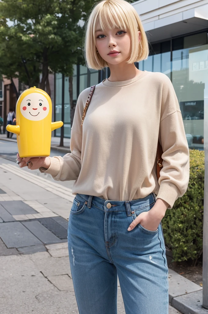 Blonde bob mascot