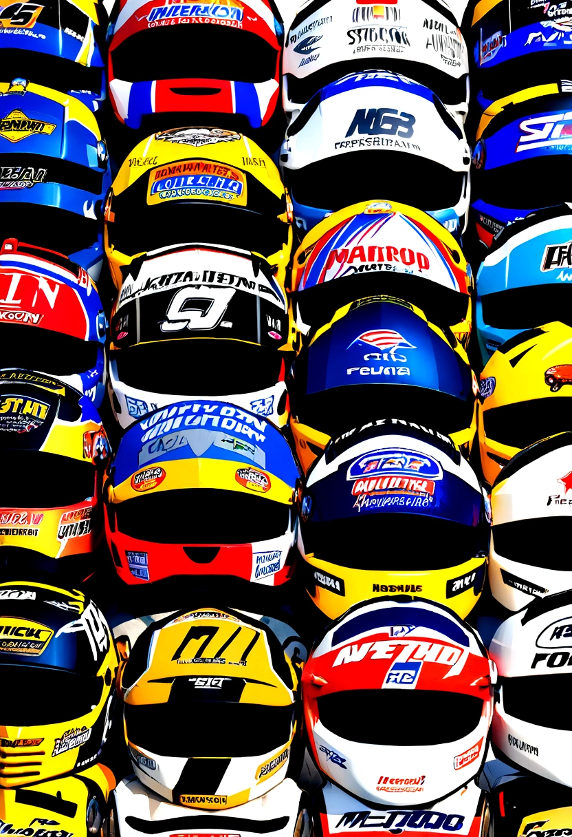American stock car helmet, various sponsorships 