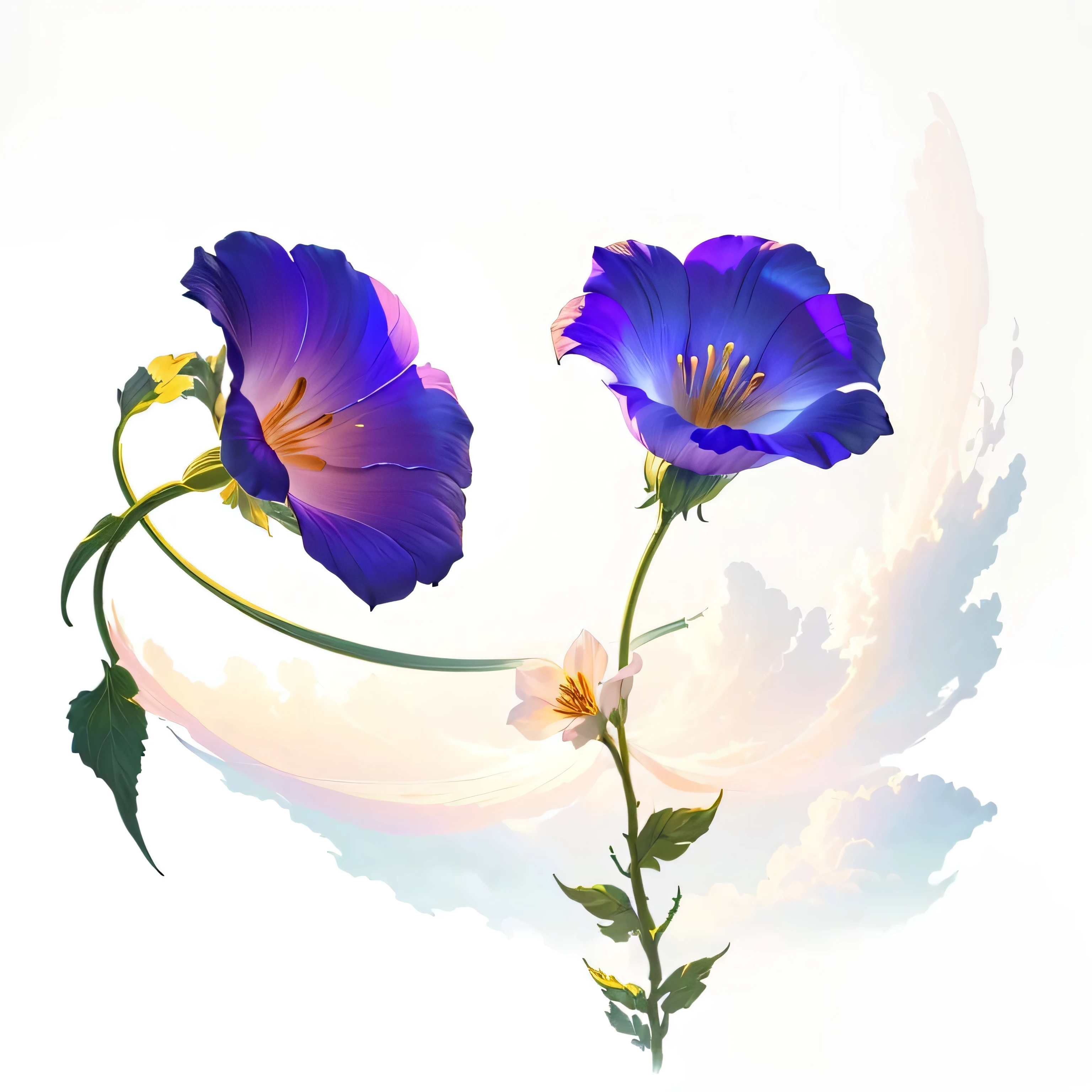 masterpiece, best quality, Local，Close shot，morning glory，Morning Glory，Flowers，Light，Sunlight，Lighting，Light and Shadow，Sky，Clouds，(Extremely detailed CG unity 8k wallpaper), (best quality), (Best Illustration Award), (The best shadow), absurd, Realistic lighting, (abyss), Beautiful and delicate light, Leng Jun，