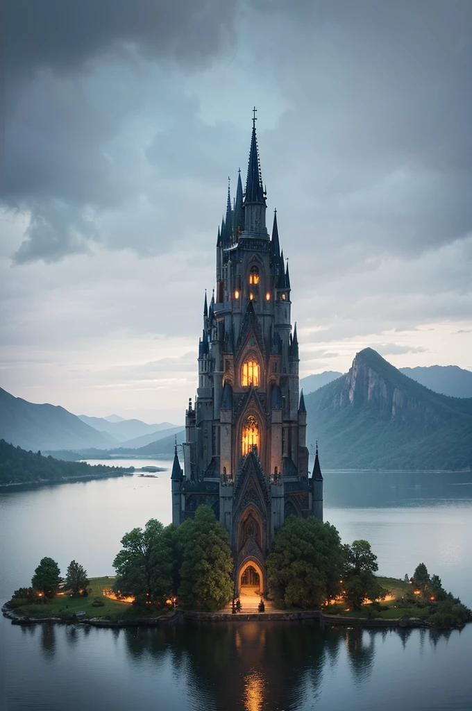 masterpiece, best quality, high quality, Extremely detailed CG Unity 8K wallpaper, landscapes, perfect reflection, stunning water surfaces. outdoor, Sky, cloud, dusk, no humans, castle, Gothic, Mountain, landscape, water, trees, blood moon, waterfall, cliff, nature, lake, river, cloudy Sky, Detail enhancement, Detail enhancement, no defects. Award-winning photography, Bokeh, depth of field, high dynamic range, bloom, Color difference, photorealism, Very detailed, complex, high detail, dramatic, Castlevania,