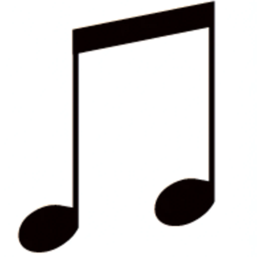 ((orange background)), black and white musical note