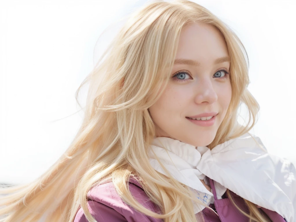 girl sonriendo muy feliz, smiling eyes, blonde hair with blue eyes and a cottagecore jacket, girl, girl anime en la vida real, cosplay anime, sakimichan frank franzzeta, alice from alice in wonderland, girl anime rubia con pelo largo, beautiful animated portrait, blonde hair princess, pale and light skin!!, high quality portrait, awesome anime face portrait