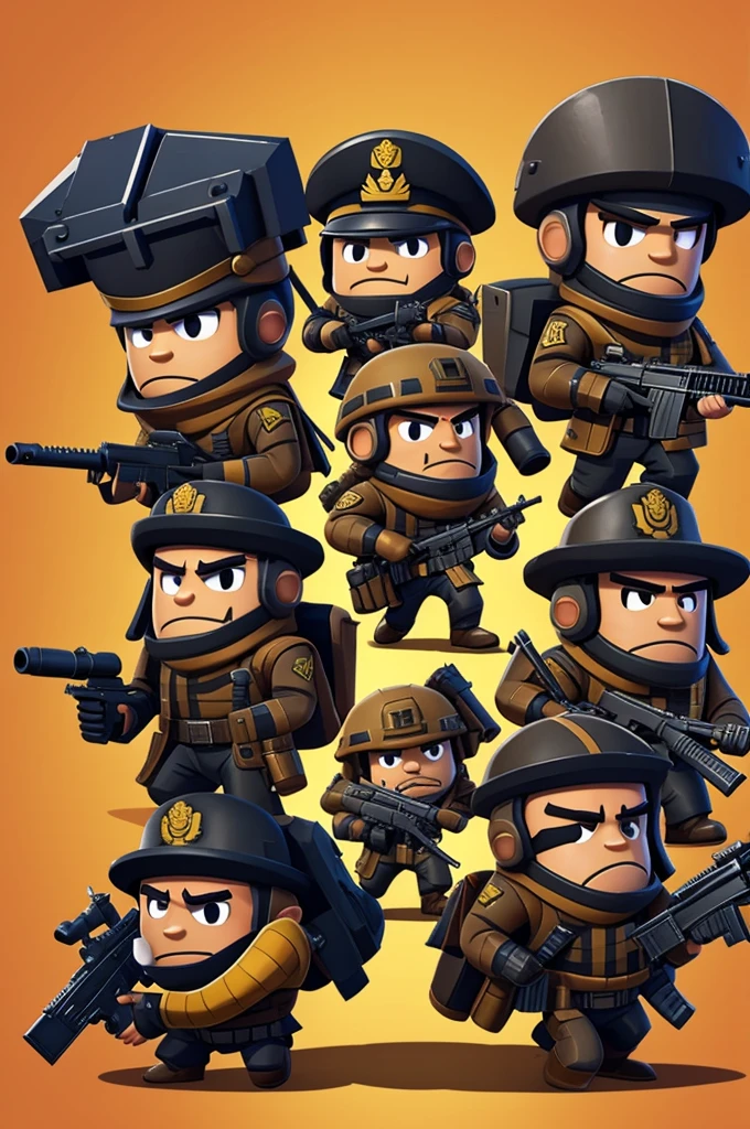 Brawl stars style military grenadiers