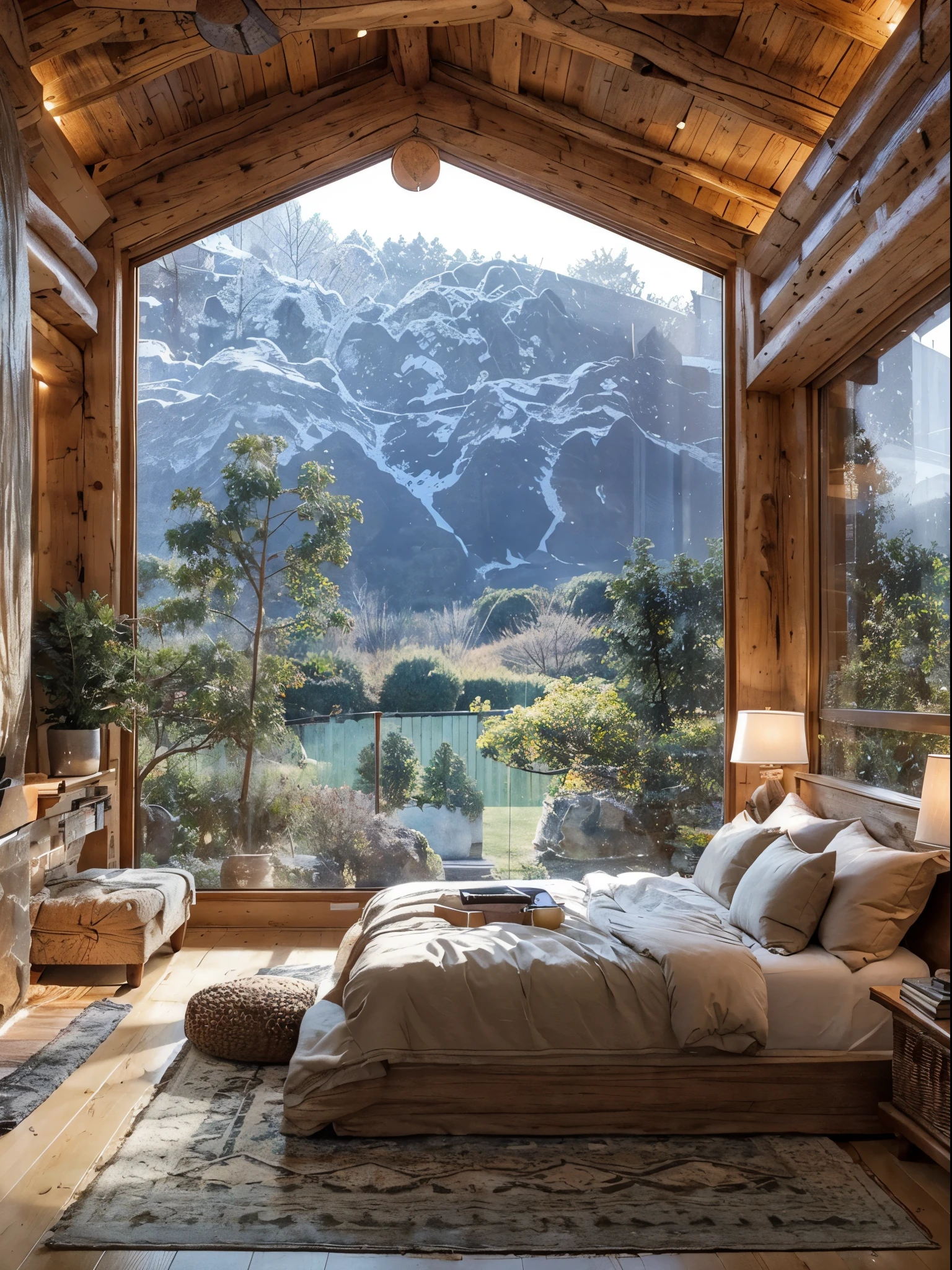 a cozy interior room, a warm and inviting living space, a comfortable study or library, a cozy bedroom, a charming and inviting home setting, a well-lit and cozy atmosphere, a cozy and intimate living room, a cozy and welcoming home environment, a cozy and relaxing indoor space, a warm and inviting cozy room, ((1:1))