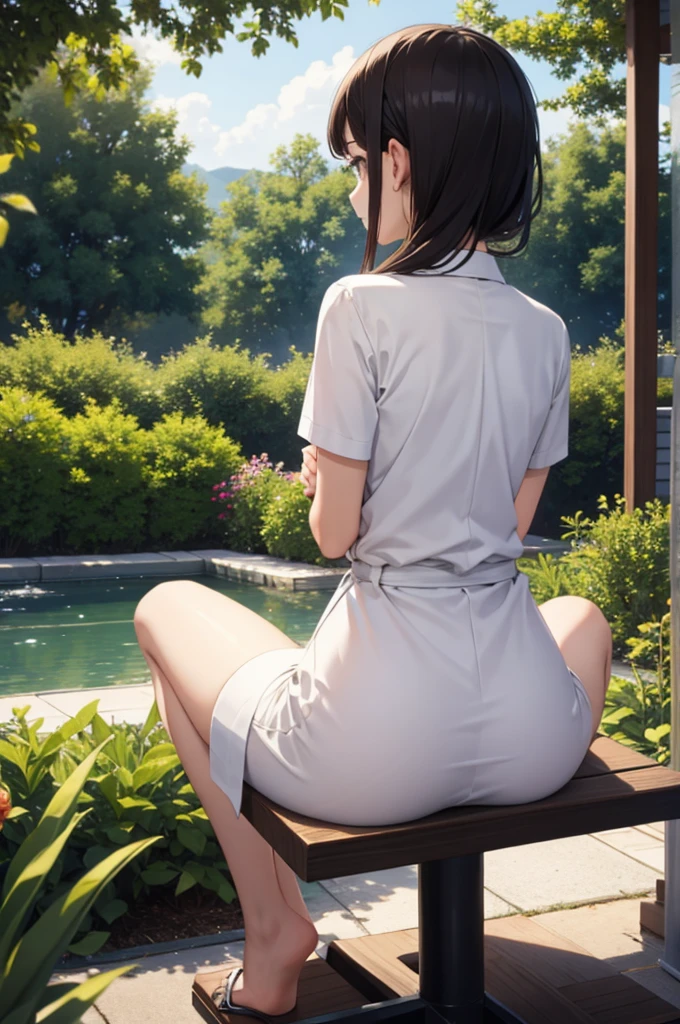 sitting from behind