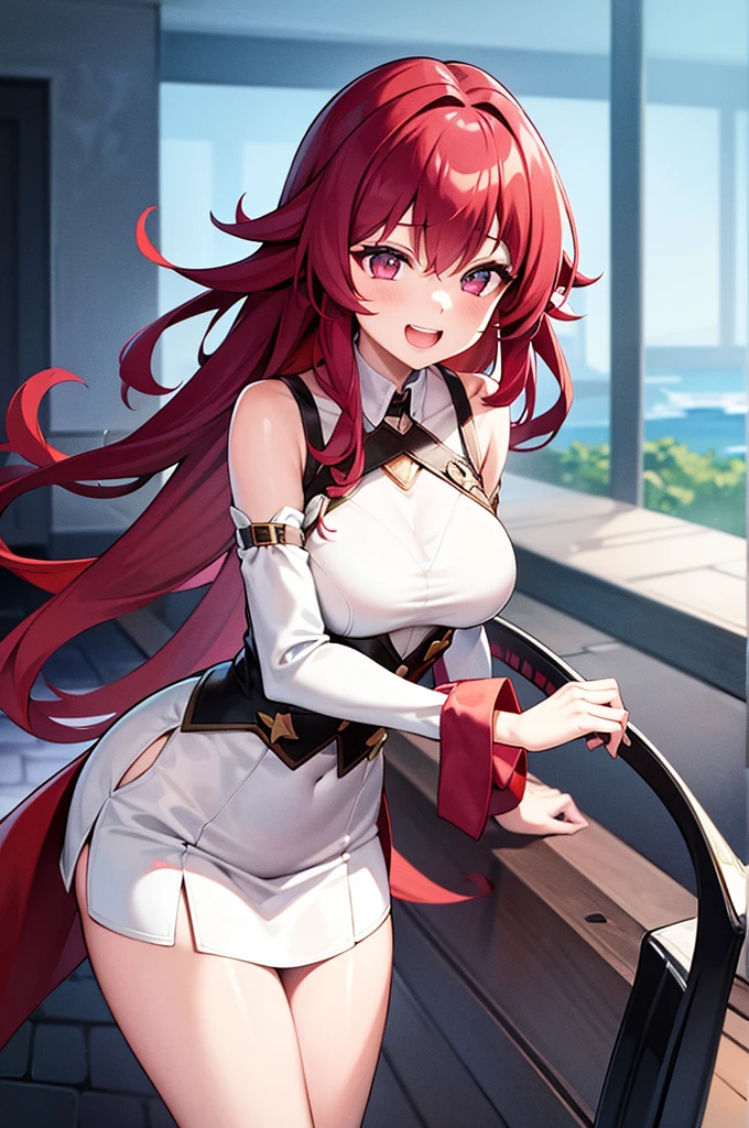 Ultra-high resolution、Red-haired beauty、Thick hair、Shaggy Hair、smile、Jagged teeth、masterpiece、Super best quality、Hair is fluffy