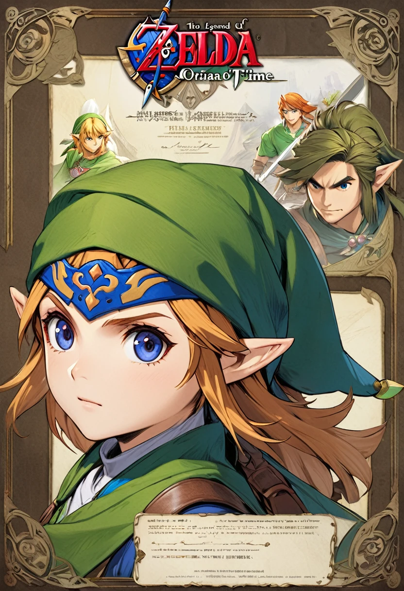 《The Legend of Zelda》《Ocarina of Time》Brave Hero Link Character Close-up Famous Action RPG Series Unique Charm of Gameplay and Art Design Masterpiece Highly Detailed Concept Art Highly Detailed Digital Art 