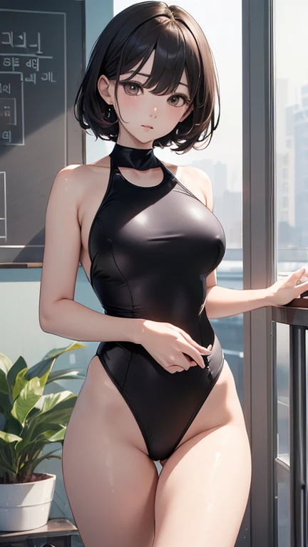 (((masterpiece))),(((High resolution)))、(((8K)))、(((Perfect Face)))、(((Korean Idol))), ((Black School Swimsuit)), Looking at the camera, Thighs, ((Top quality eyes)), ((Fine grain)), ((Detailed face)), (Detailed Texture)