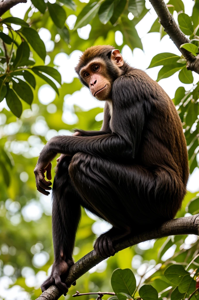 Monkey sitting on a tree