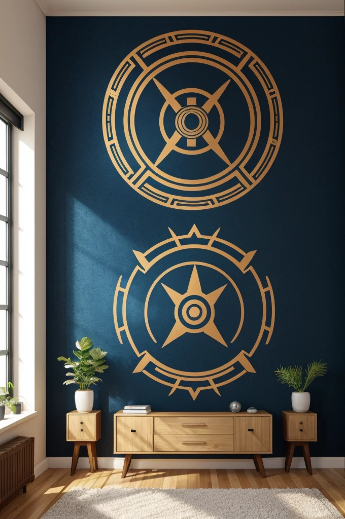 Decorate space with central motifs on a Kalimán wall, Captain Centella and Ironman