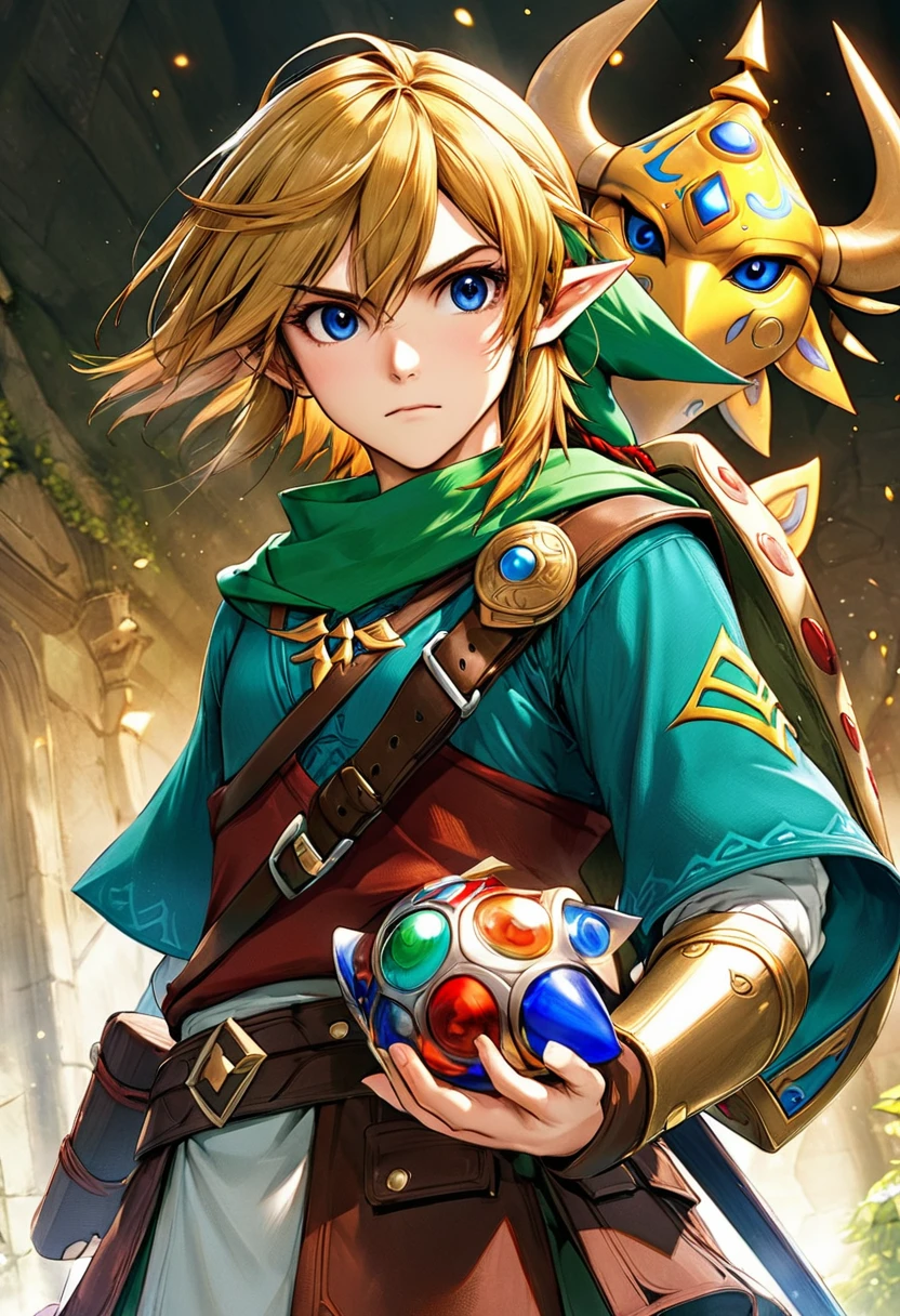 《The Legend of Zelda》《Breath of the wilderness》Brave Hero Link Character Close-up Famous Action RPG Series Unique Charm of Gameplay and Art Design Masterpiece Highly Detailed Concept Art Highly Detailed Digital Art 