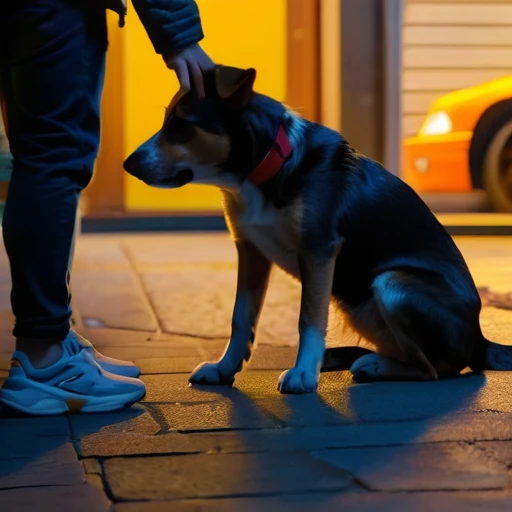 poor stray dog,movie scene,4K,high quality,Touching