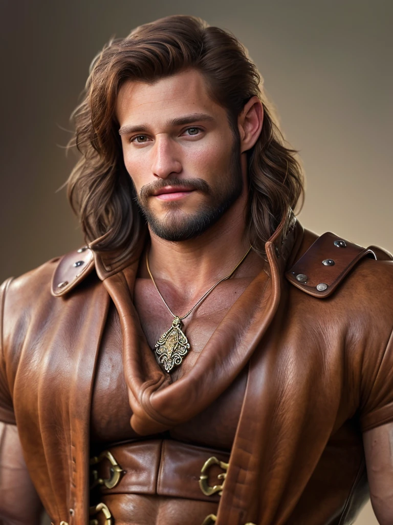 Male, no long hair, portrait of a ruggedly handsome gay, muscular, body, masculine, mature, leather, d & d, fantasy, intricate, elegant, highly detailed, digital painting, artstation, concept art, smooth, sharp focus, 