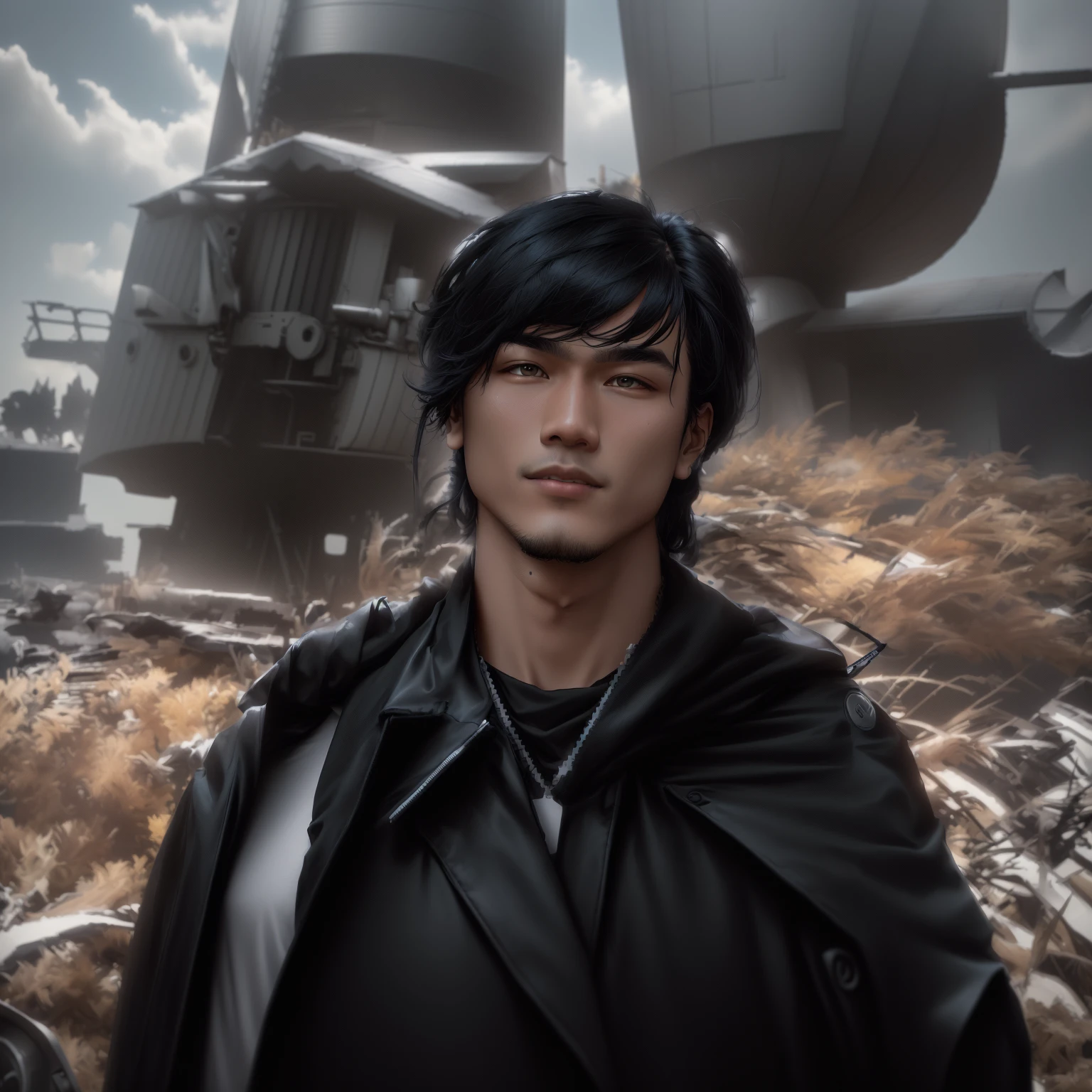 Arav man in black jacket standing in front of windmill, Profile picture 1024px, Twitch Streamers / Ludwig the Gamer, Filmed in the early 2020s, Mr. Huang, David Liang, Vacation photos, He has long black hair, Avatar Profile Picture, Bladee from Drain Gang, Damian Chen, Avatar pictures