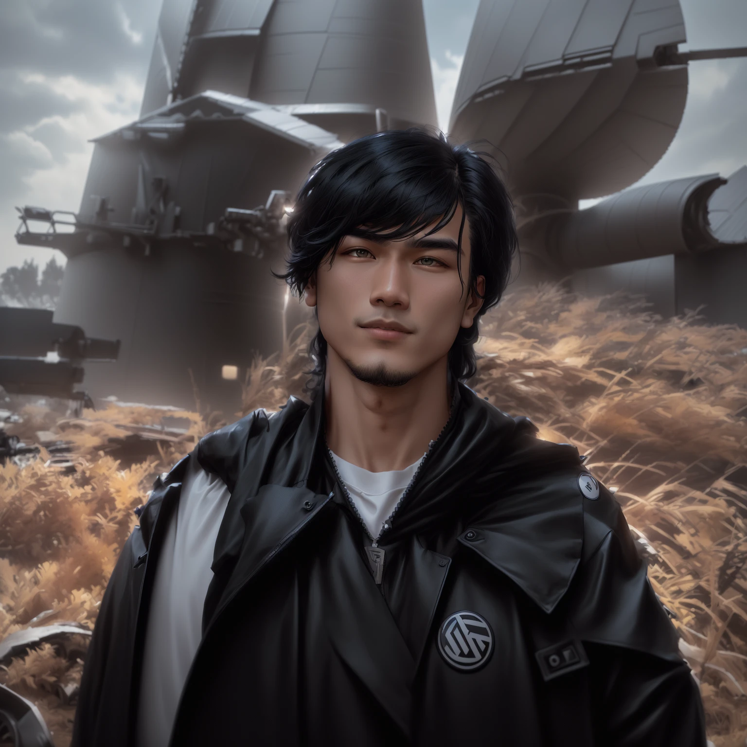 Arav man in black jacket standing in front of windmill, Profile picture 1024px, Twitch Streamers / Ludwig the Gamer, Filmed in the early 2020s, Mr. Huang, David Liang, Vacation photos, He has long black hair, Avatar Profile Picture, Bladee from Drain Gang, Damian Chen, Avatar pictures