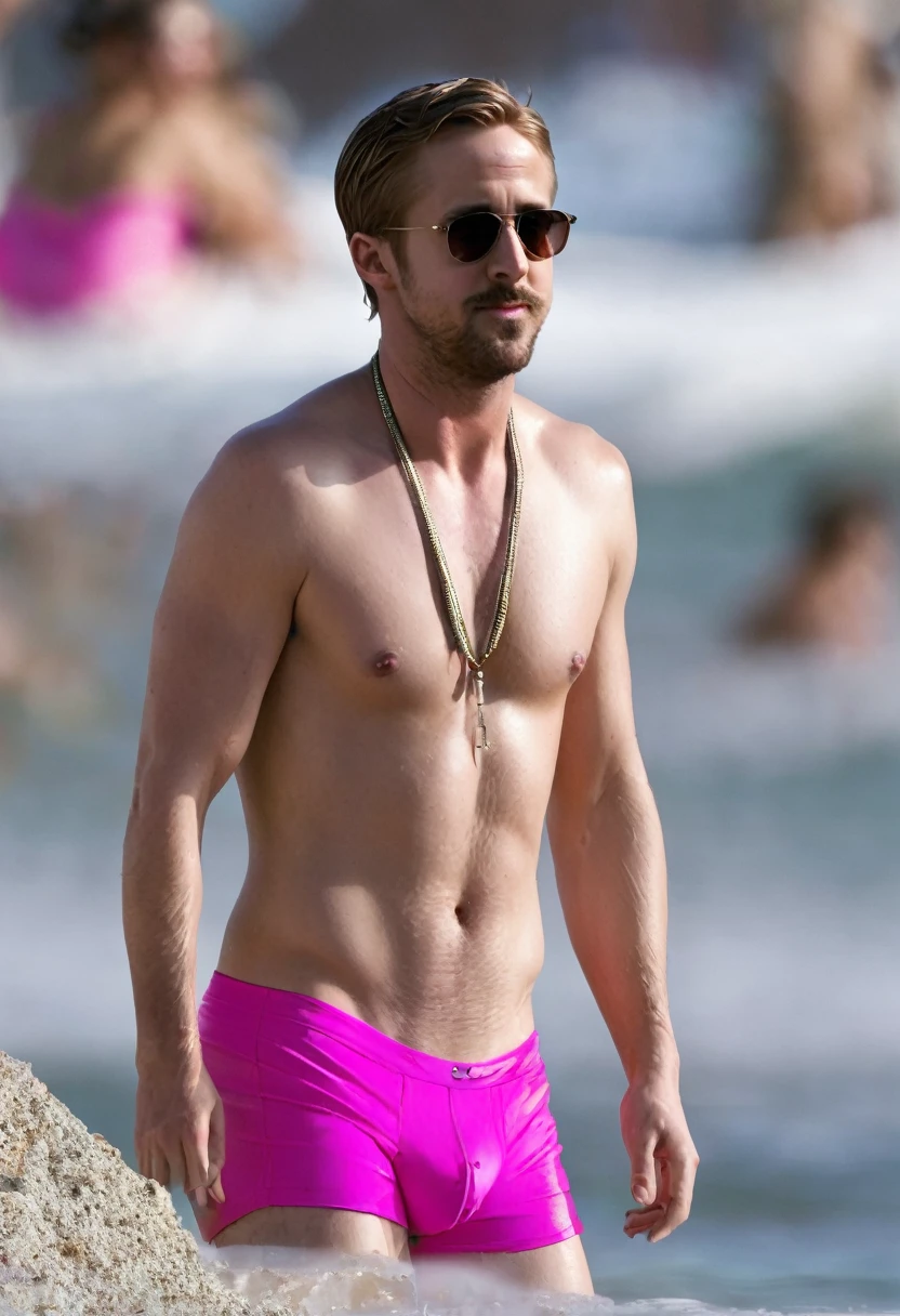 Ryan Gosling Wearing A Hot Pink Bikini Thong Underwear 