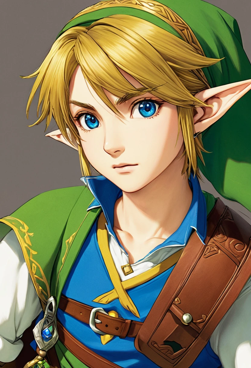 《The Legend of Zelda》《Breath of the wilderness》Brave Hero Link Character Close-up Famous Action RPG Series Unique Charm of Gameplay and Art Design Masterpiece Highly Detailed Concept Art Highly Detailed Digital Art 