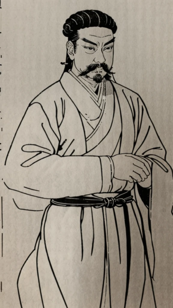 Oriental、Man in simple ancient Chinese costume、Highest quality、masterpiece、Ultra-high resolution、(Realistic:1.4)、Game Poster、Three Kingdoms