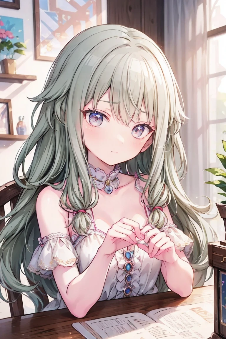 (Tabletop:1.2)、masterpiece、Best image quality、(Front facing)、Face the camera、Fluffy hair、Delicate eyes、A lovely big smile, 最high quality、girl、1 person、masterpiece, Most detailed, high quality、Shiny Hair、Very fine and beautiful bright eyes、Small breasts、nose blush、Very detailed, clear and beautiful face, Awards, (Anatomically correct)、Reach out