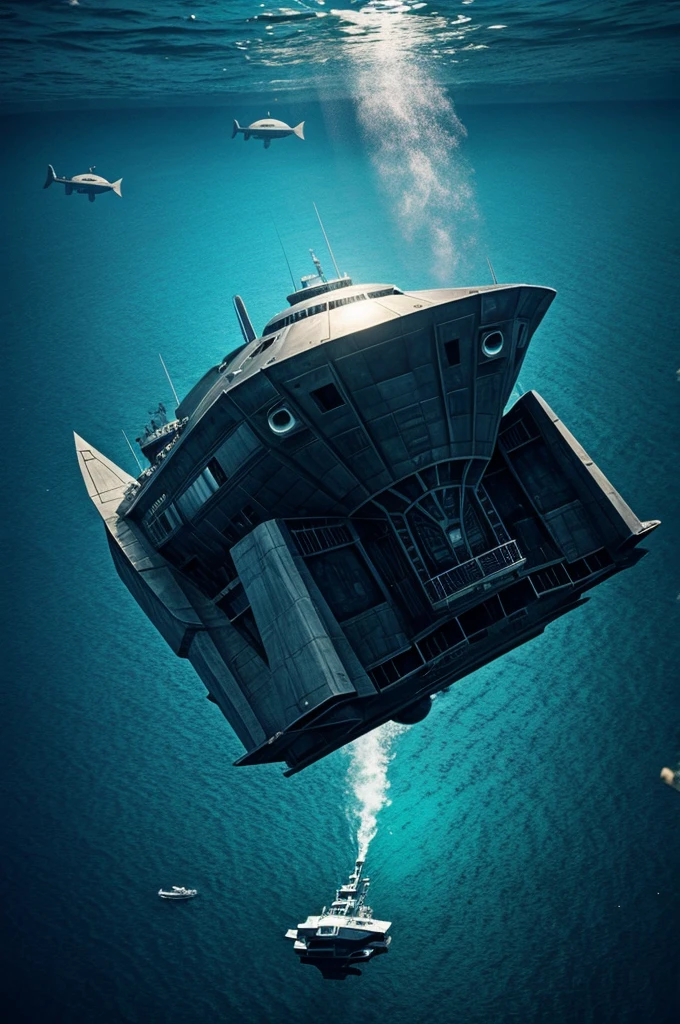 Draw me an alien ship under the sea